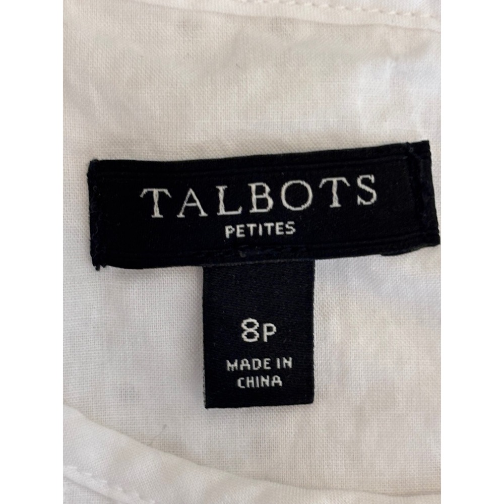 Talbots Petites Cottagecore White Eyelet Embroidered Sleeveless Cotton Top 8P - Picture 6 of 7